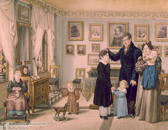 Familie der Biedermeier-Zeit (um 1830)